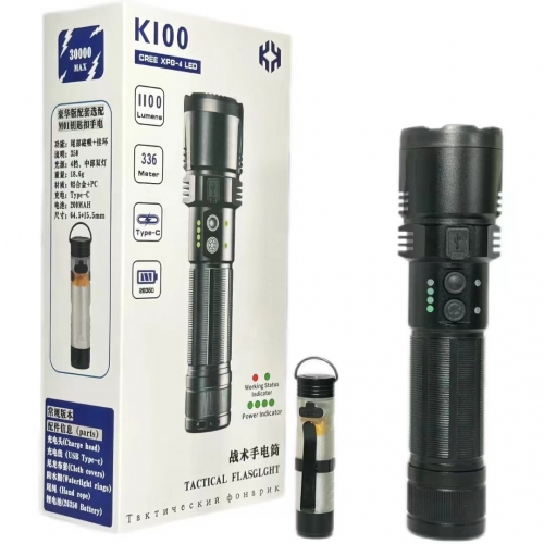 K100防身电击棒  黑鹰K100高压电击棍型户外高压电击器防身用品 防身器材防身电警棍电棒远射手电 电警棍充电筒电器 防狼居家防护多功能手电筒 便携